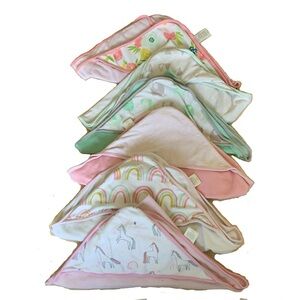 Cloud Island Infant Towels I 6 pkg I Green 2 Pink Purple Gray White I Used